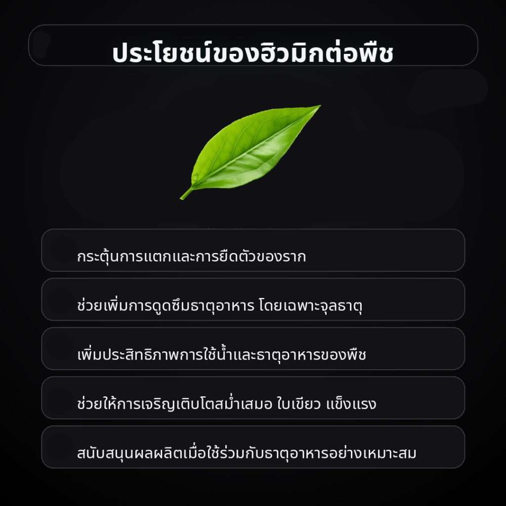 ประโยชน์ฮิวมิกต่อพืช